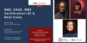 Athens: MBE/EDGE/WBE State Certification Boot Camp @ Ohio University Innovation Center